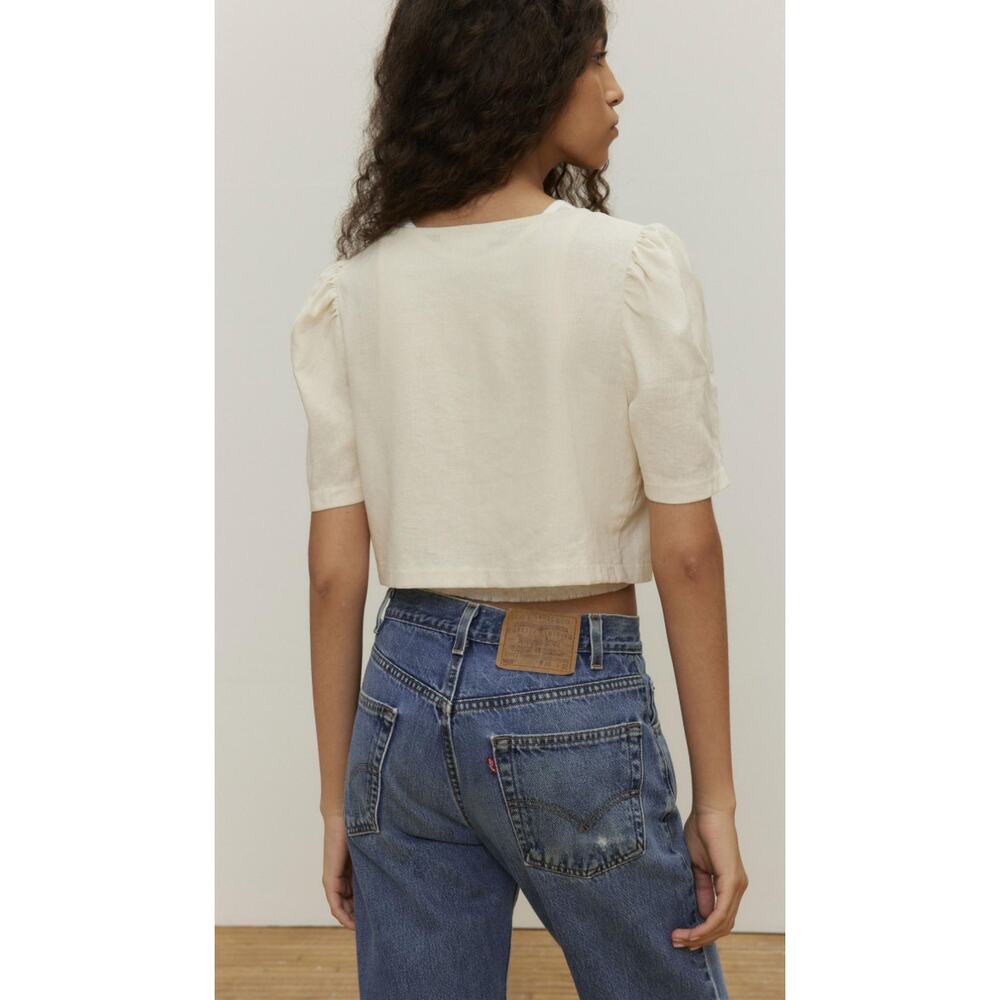 Urban Renewal Linen Blend Tie Front Blouse - Picture 8 of 8